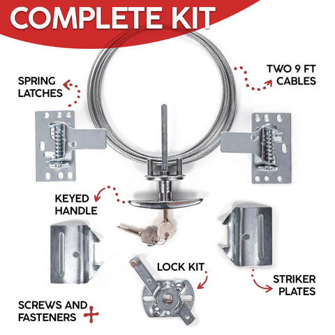 Granatan lock components installed in a single-car door for universal compatibility.