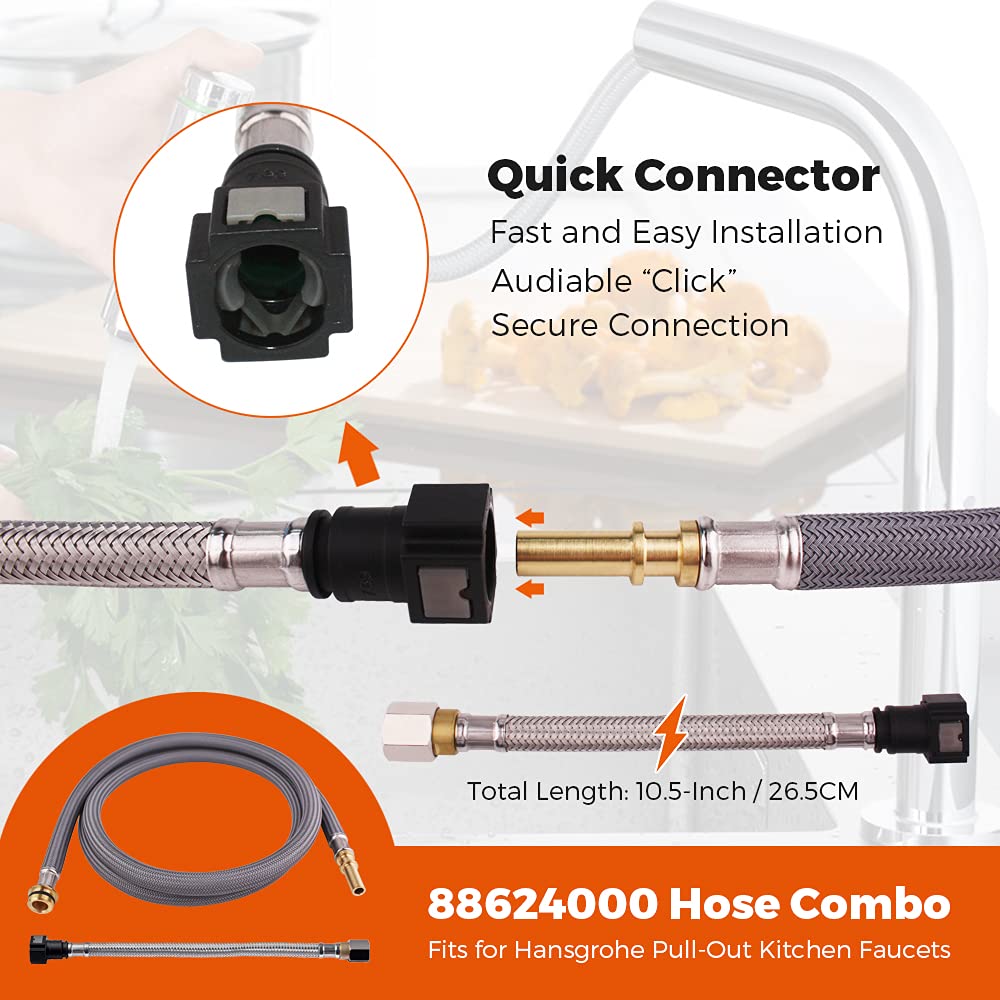 Grandiance 88624000 quick connector 10.5-inch enables easy detachment.