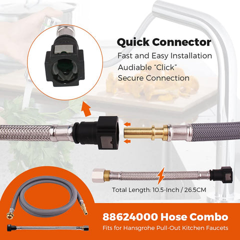 Grandiance 88624000 quick connector 10.5-inch enables easy detachment.