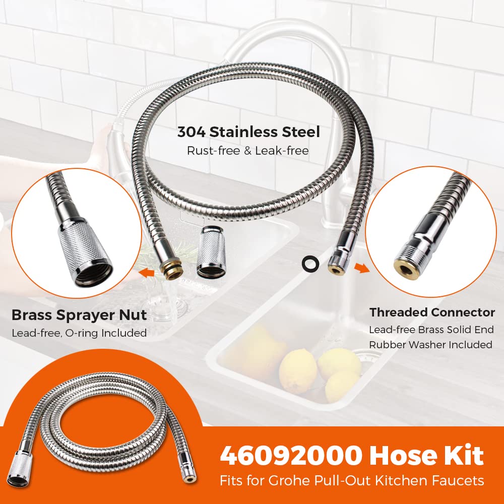 Chrome exterior of the Grandiance hose highlighting a durable kitchen upgrade