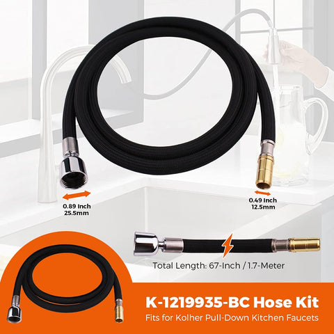 Grandiance hose kit with bright chrome finish enhances kitchen faucet aesthetics and durability