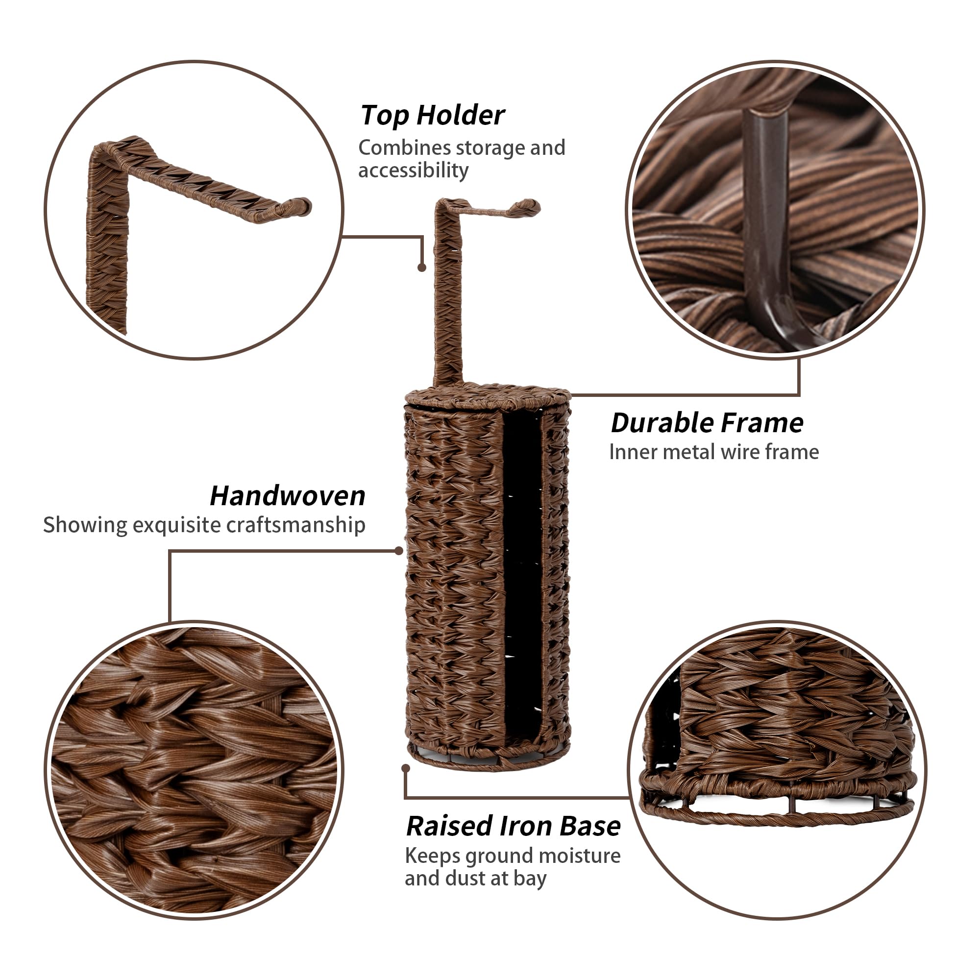 GRANNY SAYS portable RV bathroom wicker holder in brown