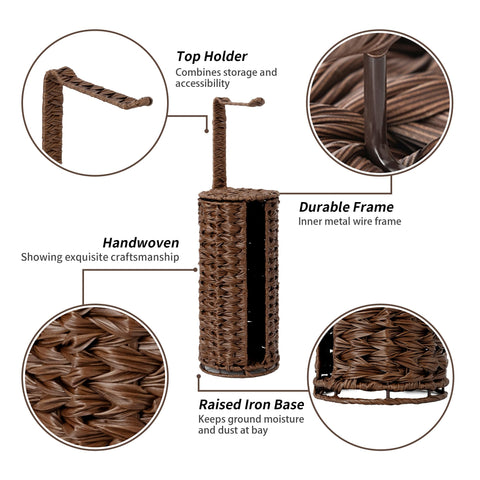 GRANNY SAYS portable RV bathroom wicker holder in brown