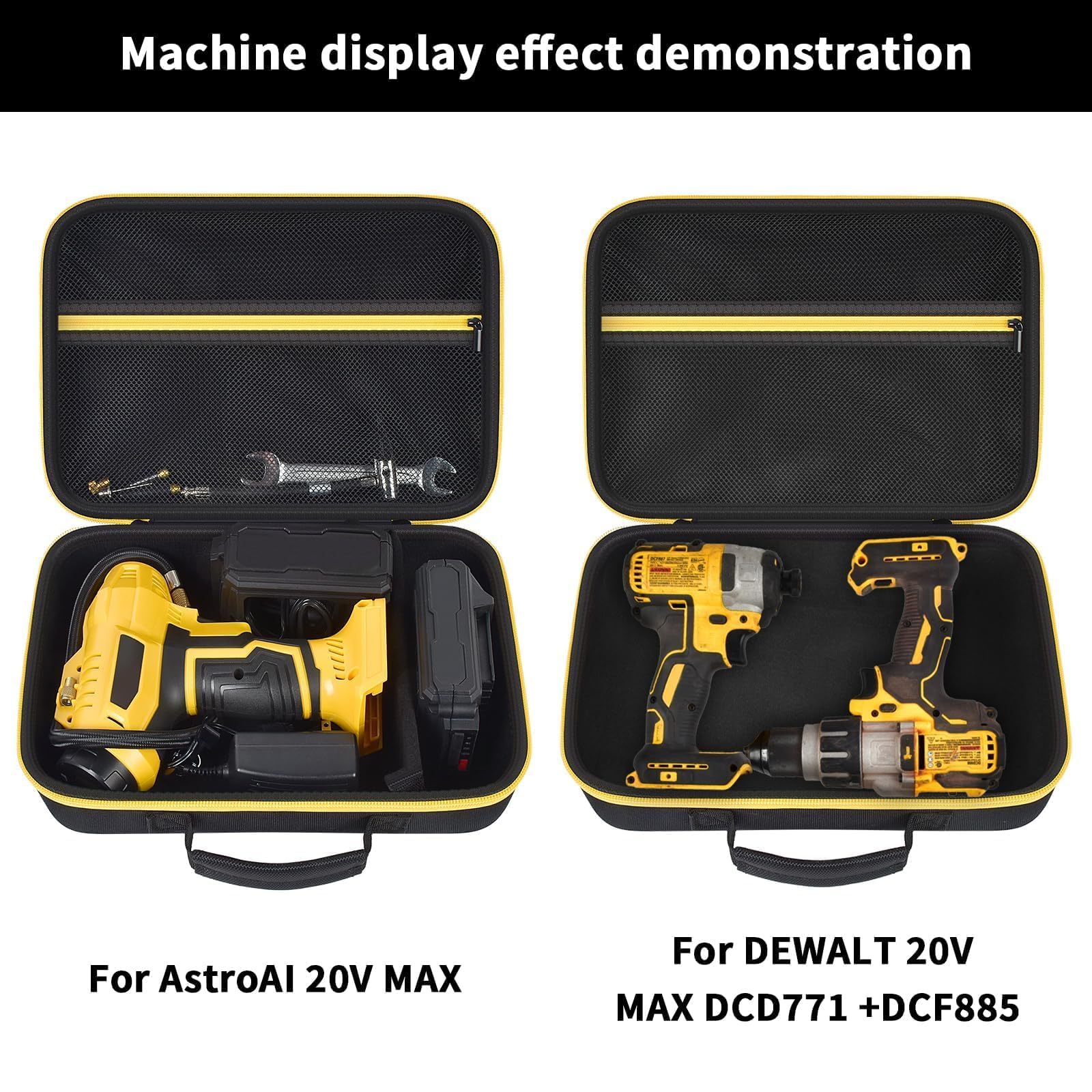 Grapsa case designed for DeWalt angle grinder DCS438B stores securely for easy transport.