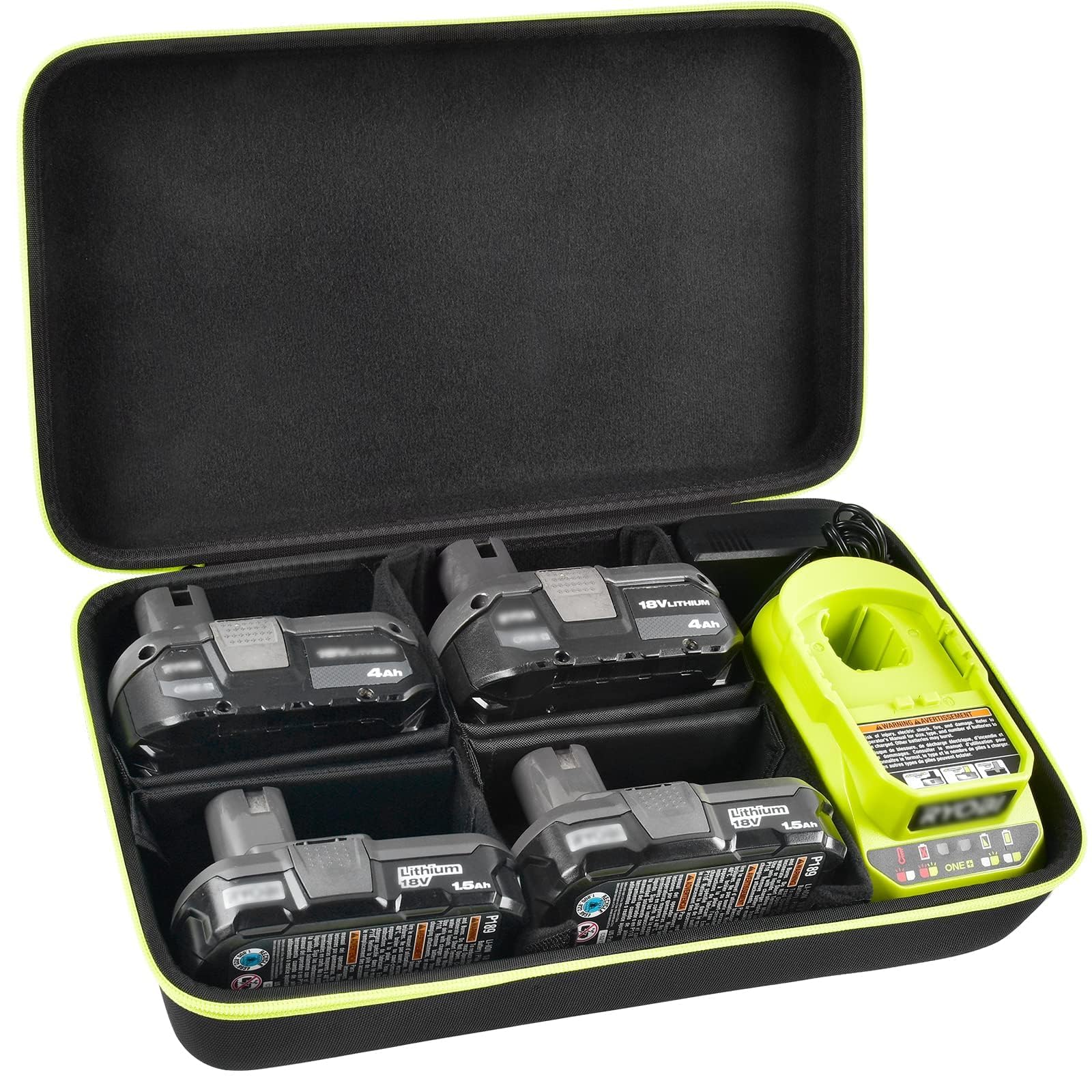 Grapsa Ryobi 18V case with 6 dividers for organized storage