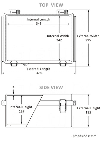 Gratury enclosure includes mounting panel for secure PCB or terminal mounting.