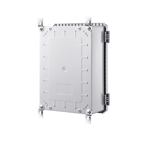 Gratury enclosure featuring stainless steel latches for a secure, watertight seal.