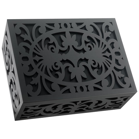 GRAUES doorbell cover box front view with modern black finish enhances entryway aesthetics