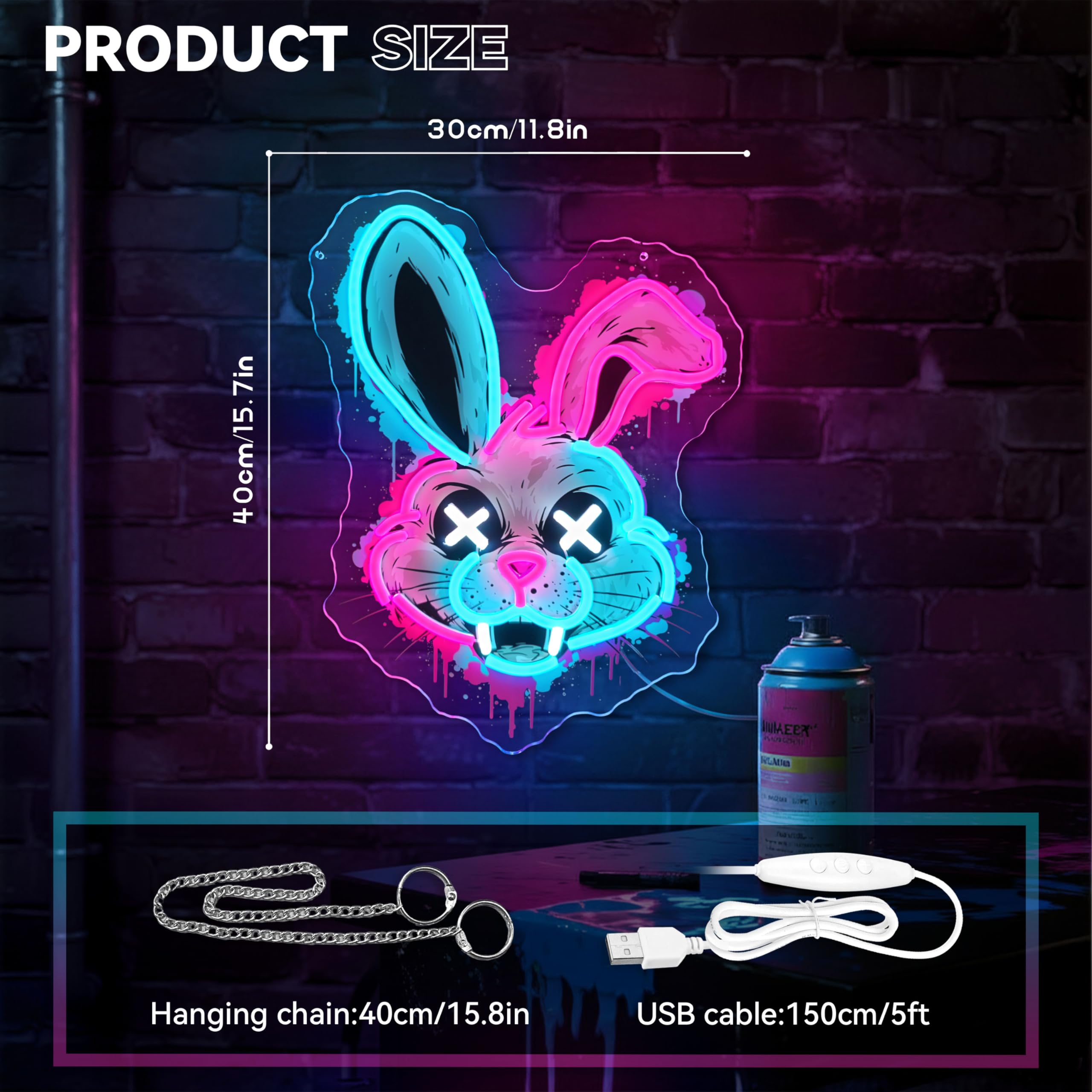 graxie bunny neon sign dimmable controls for mood lighting