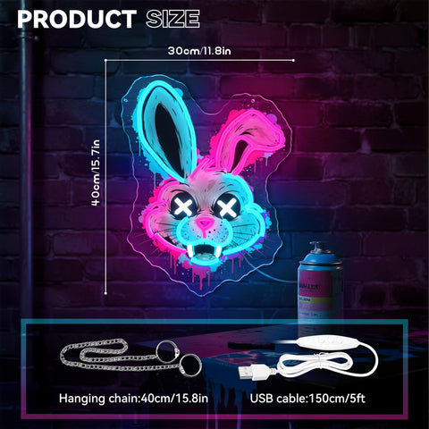 graxie bunny neon sign dimmable controls for mood lighting