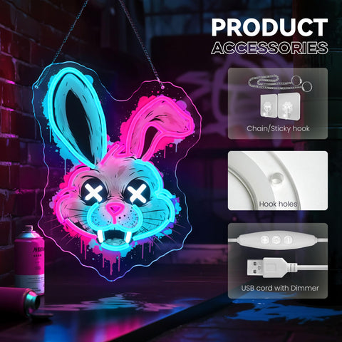 graxie bunny neon sign led neon flex lighting for soft glow
