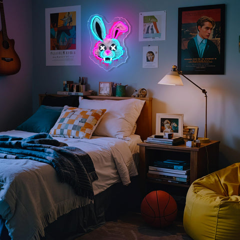 graxie bunny neon sign usb power cable connection for placement