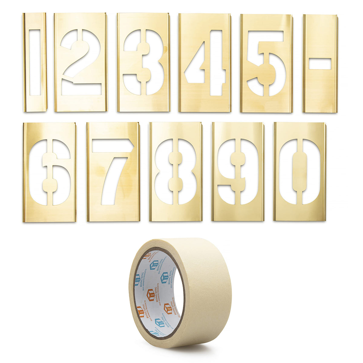 Grayspiral 4-inch curb brass stencil kit for durable, reusable address markings.