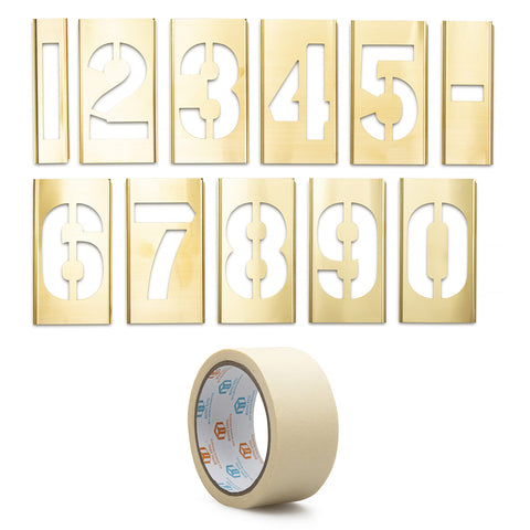 Grayspiral 4-inch curb brass stencil kit for durable, reusable address markings.