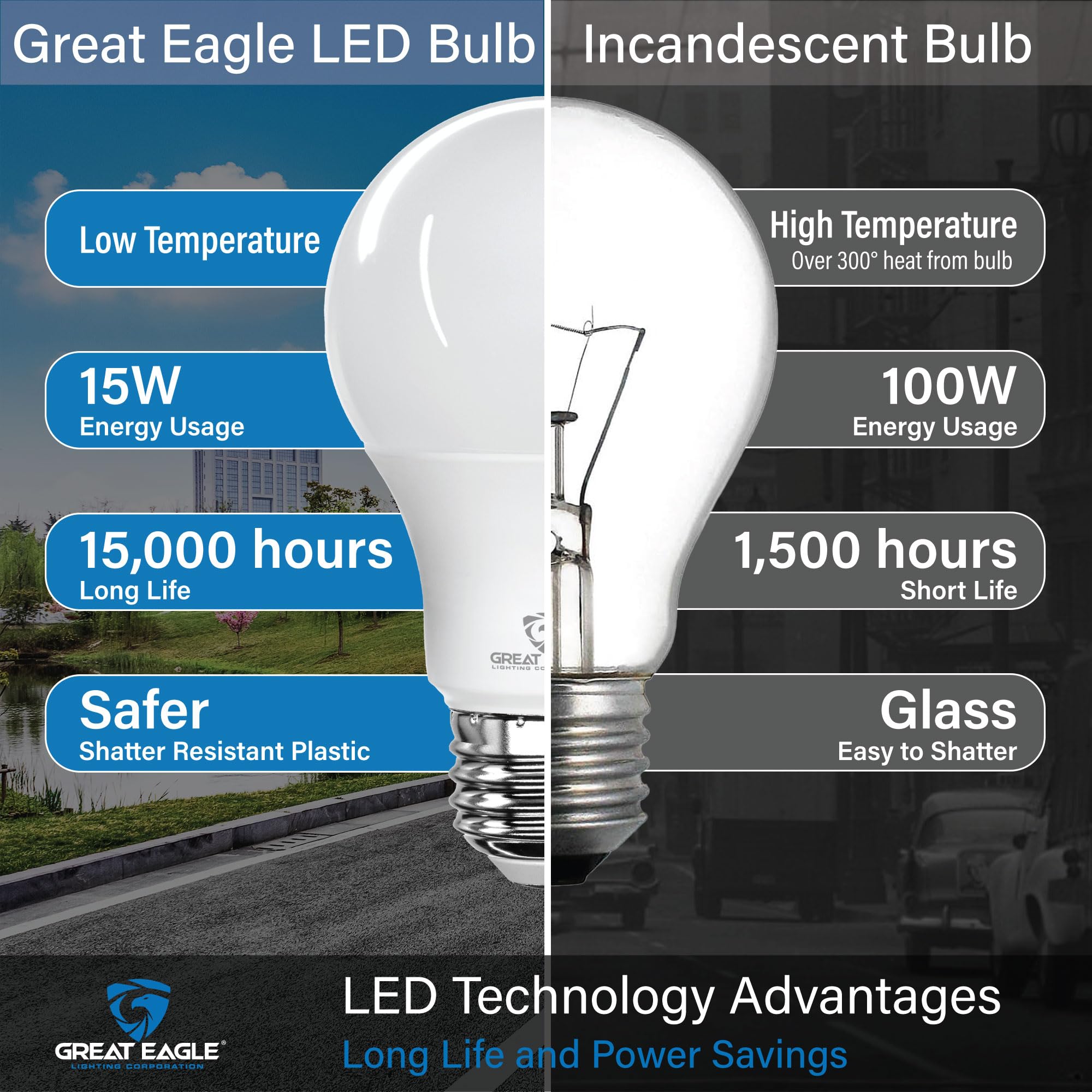 Great Eagle LED bulb delivers 1500 lumens with crisp color.