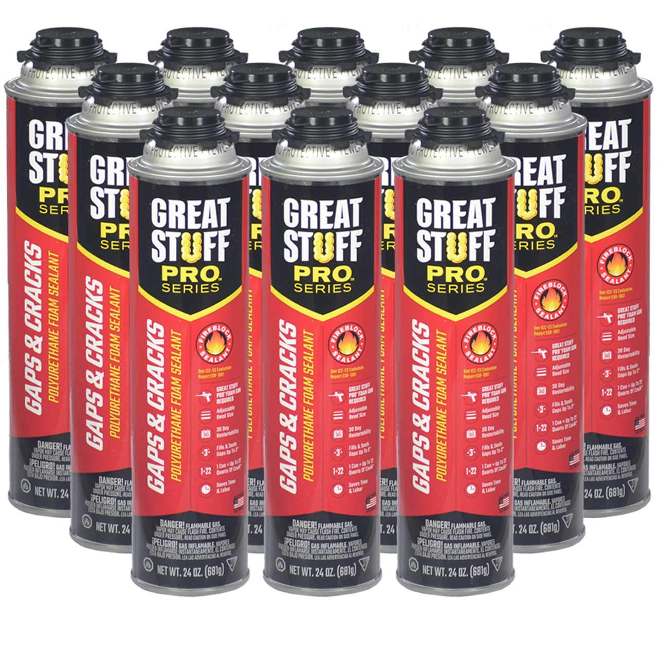 Great Stuff Pro fireblock foam can with packaging ready for quick insulation projects