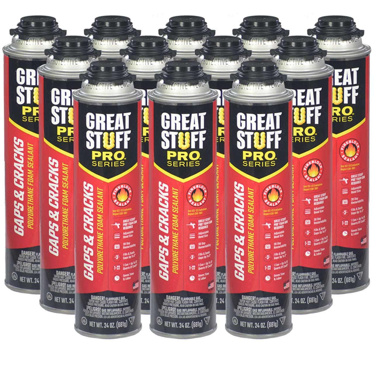 Great Stuff Pro fireblock foam can with packaging ready for quick insulation projects