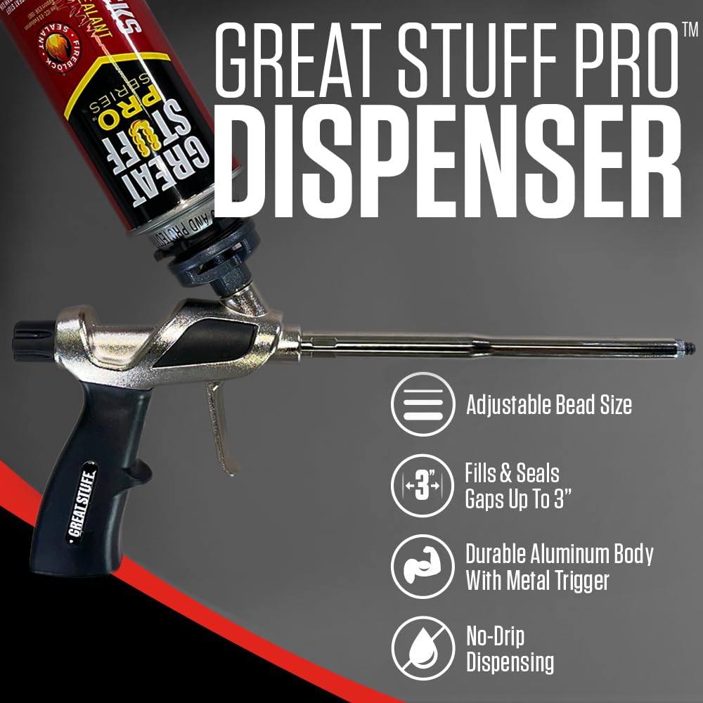 Great Stuff Pro nitrile gloves protect hands during DIY sealing