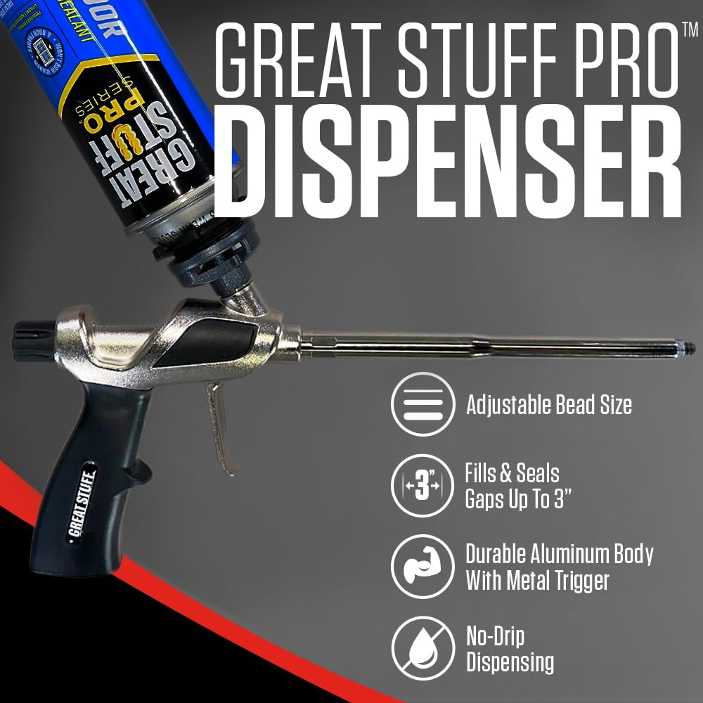 Great Stuff Pro tapered tips enable controlled foam application