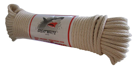 Great White sash cord #8 100ft natural white coil for durable DIY use