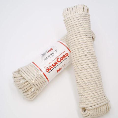 Great White sash cord #8 close-up showing soft handle for comfortable use