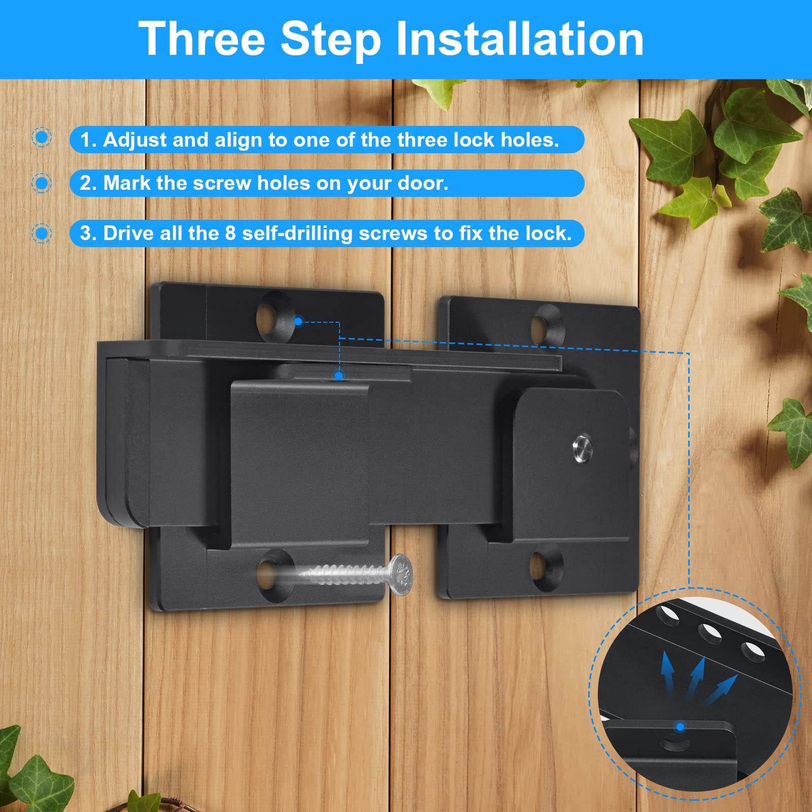 GreaTalent three-step installation simplifies mounting on sliding and swing doors.