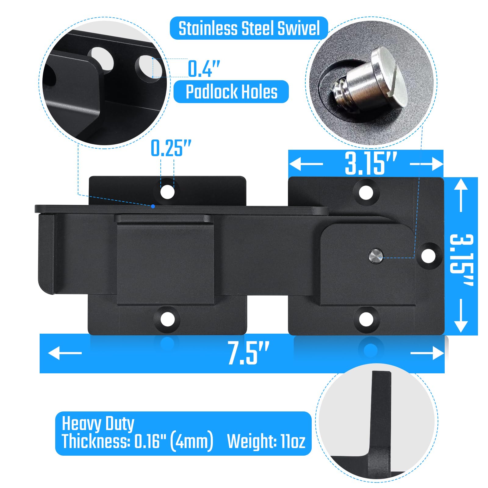 GreaTalent twin symmetric plates enabling stable and robust gate installation.
