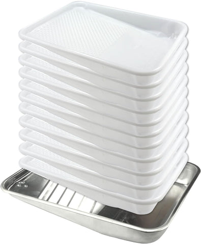 Greatandrew 11-pack 9-inch disposable paint tray with metal liner for clean setup