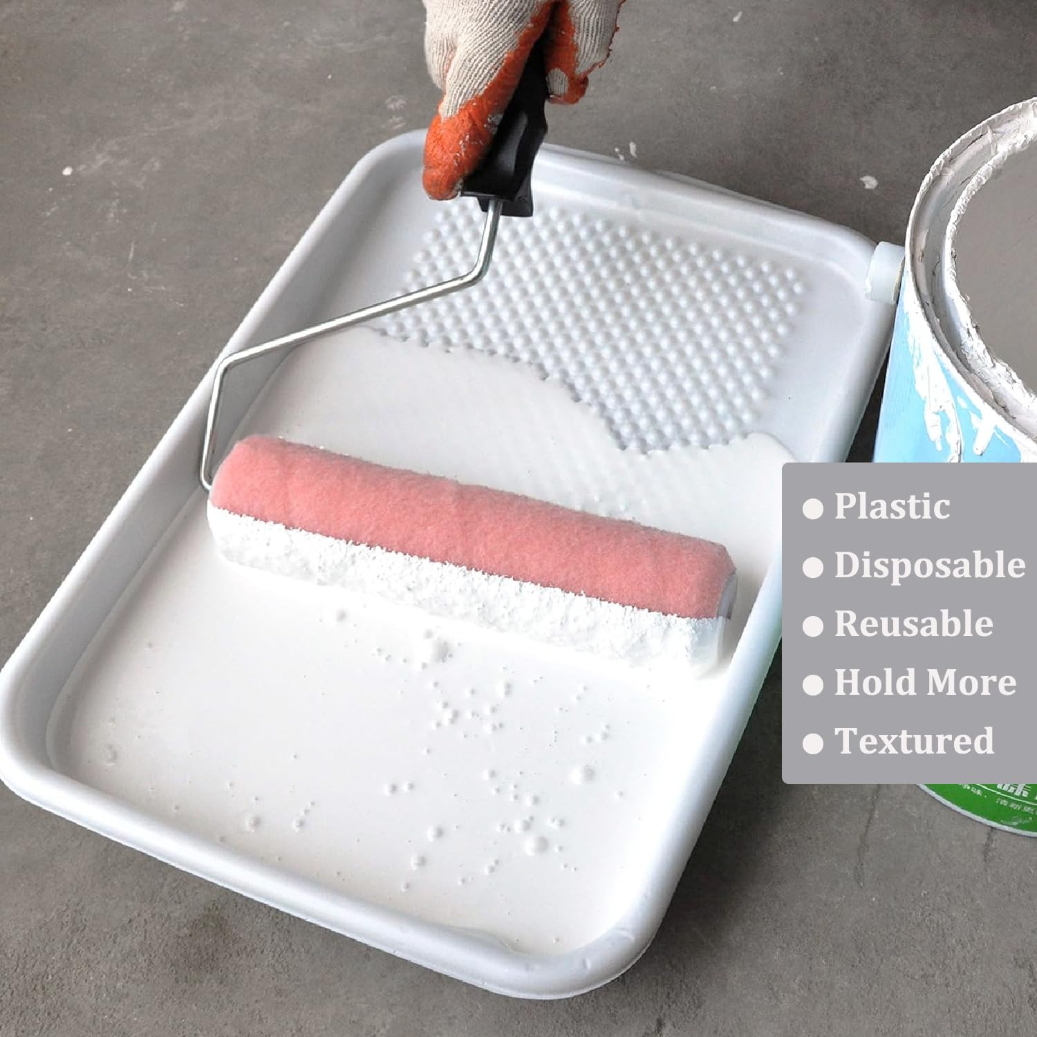 Greatandrew 2-inch deep tray holds ample paint for faster work