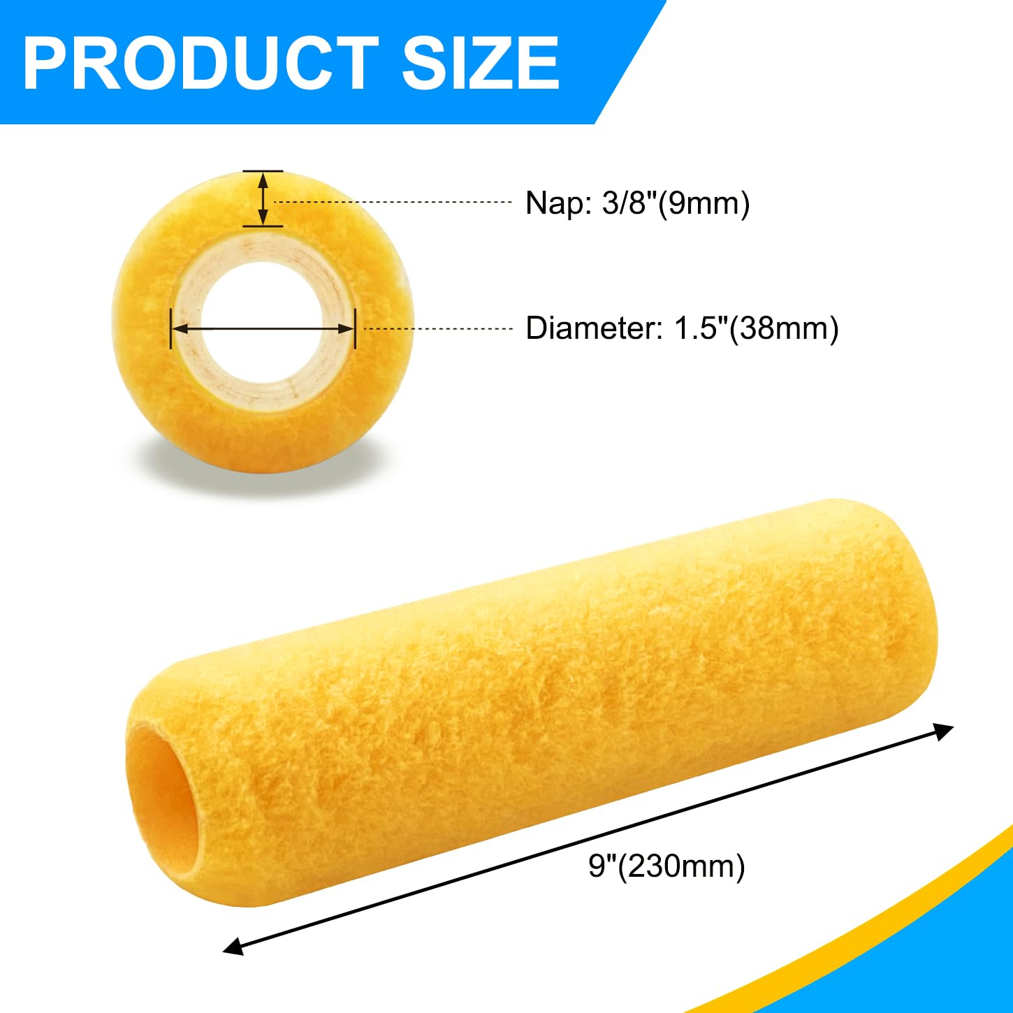 Greatandrew 3/8-inch nap dense fibers for smooth coverage on textured surfaces