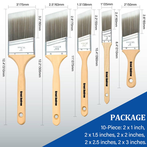 Greatandrew 1in brush close-up highlights dense bristles for smooth, even coats