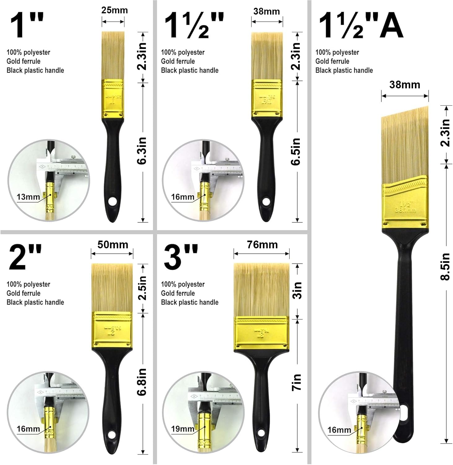 Great Andrew 1.5-inch flat brush for panels and doors