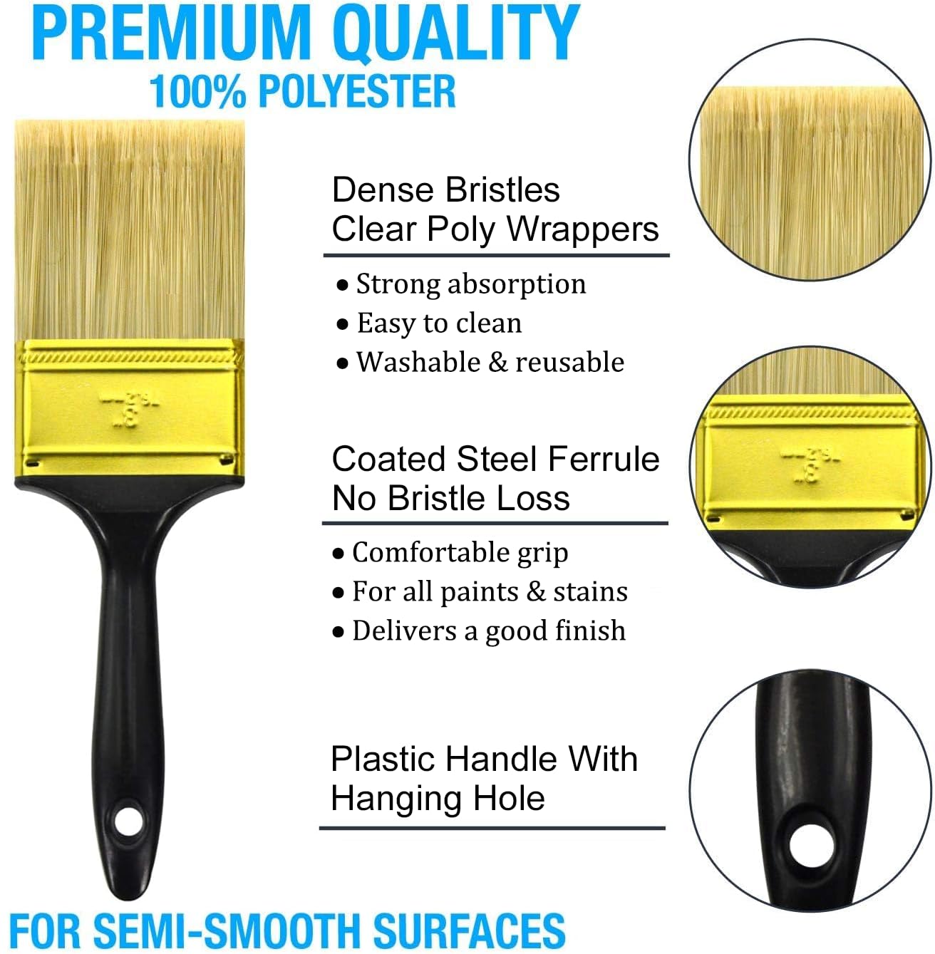 Great Andrew 1-inch flat brush for trim and detail work