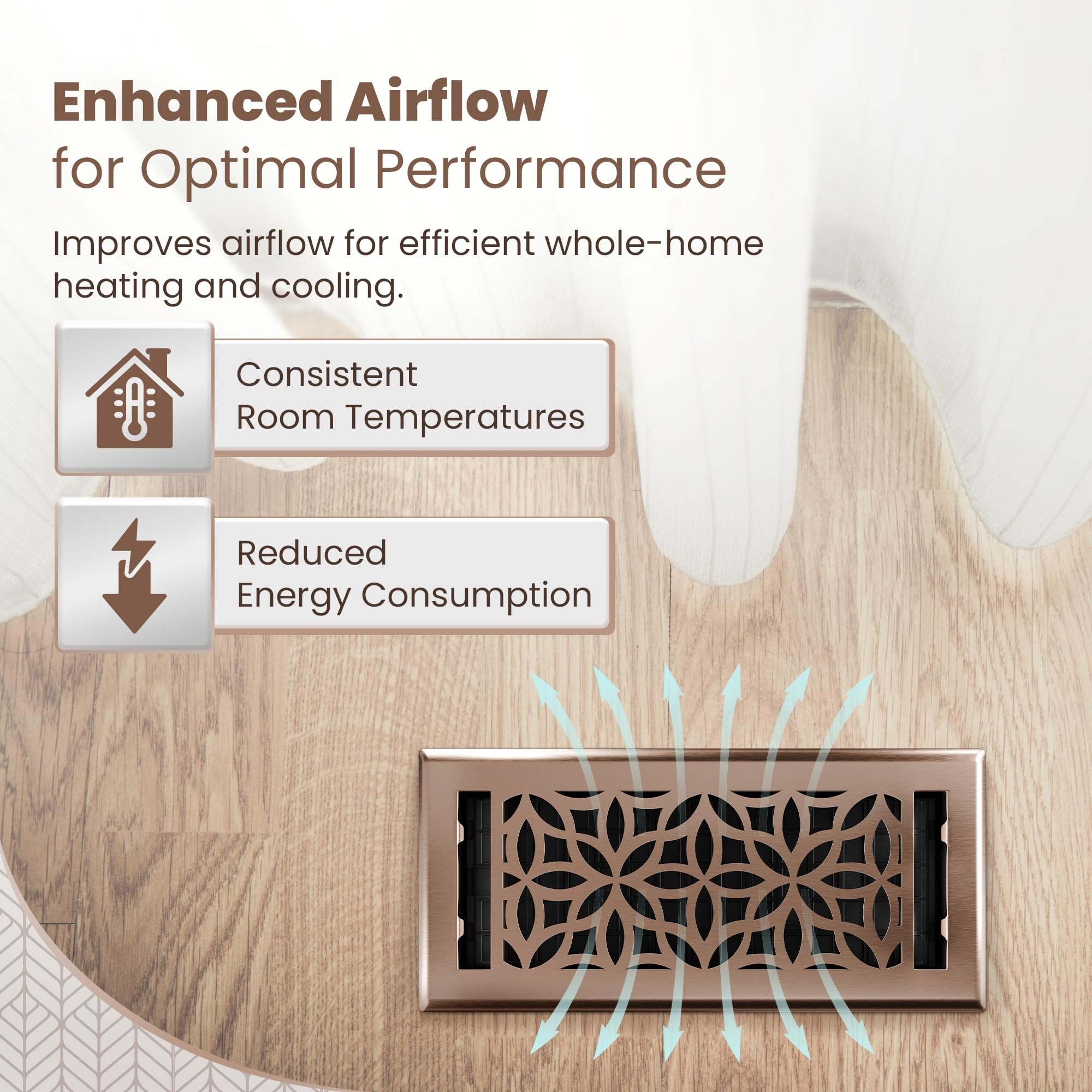 Greater Grates adjustable air supply feature lets you fine-tune airflow per room