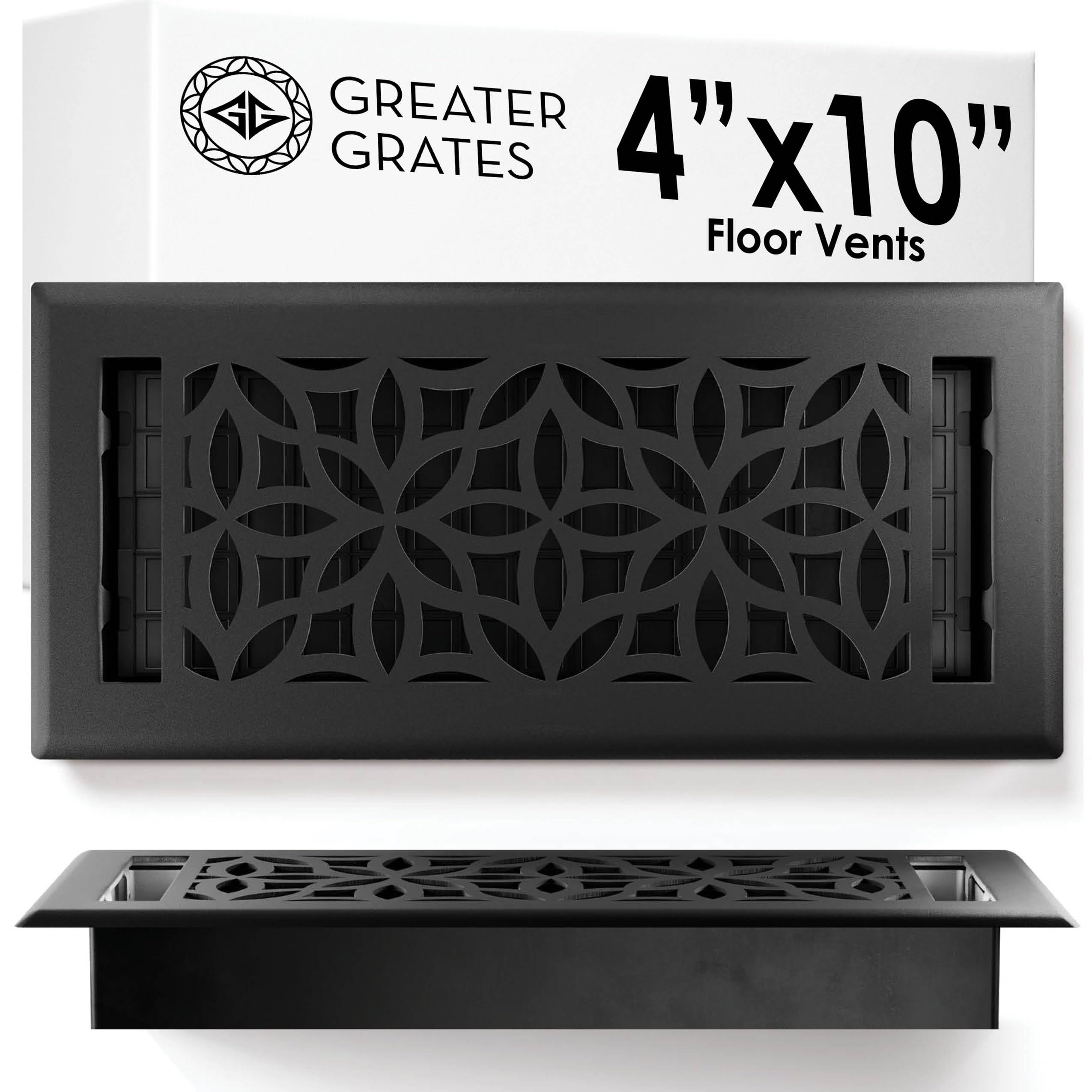 Greater Grates floor register floral front close-up showing decorative pattern and durability