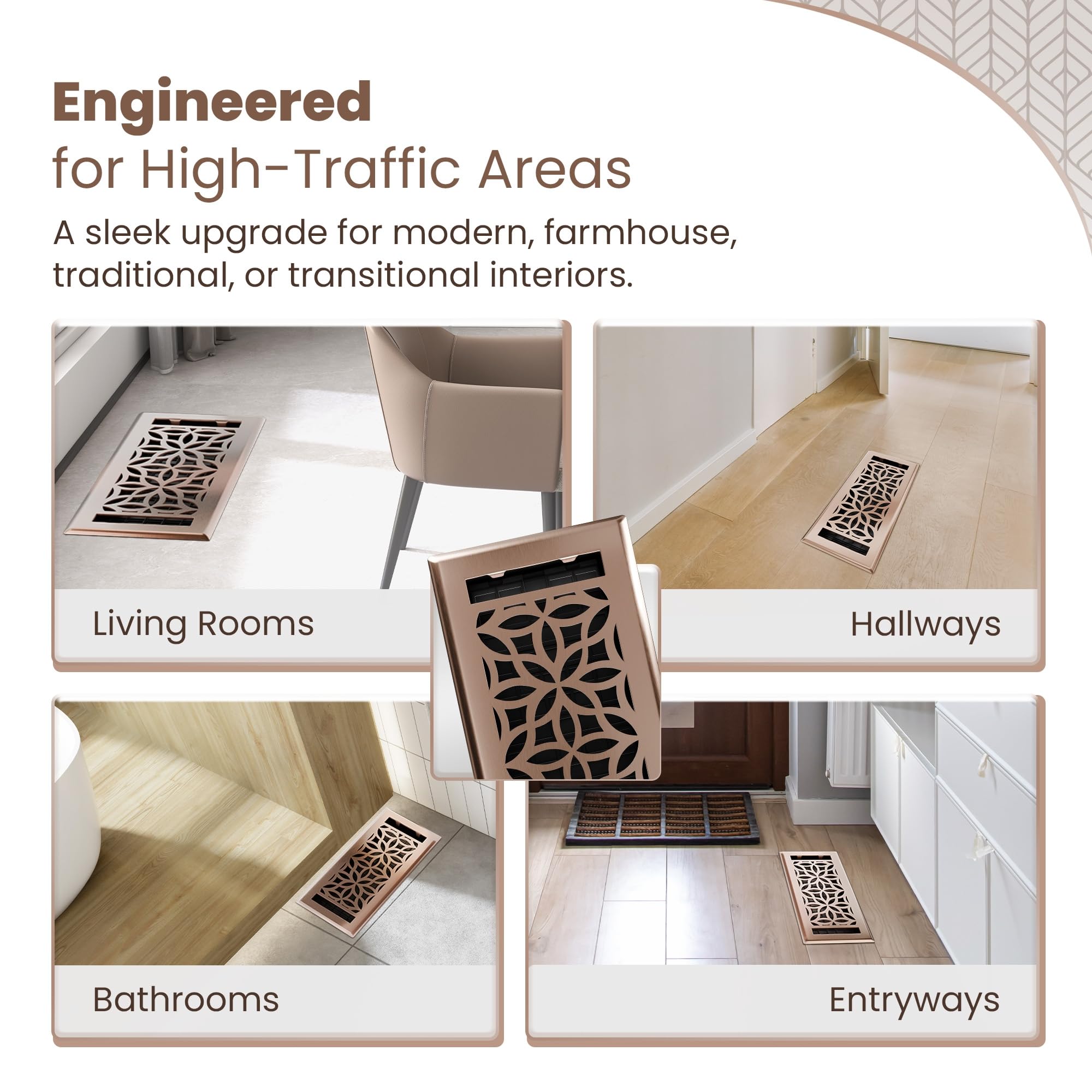 Greater Grates heavy-duty steel 4x10 vent cover withstands high-traffic areas