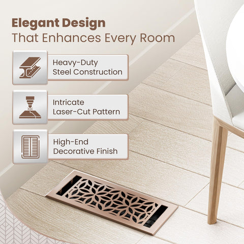 Greater Grates satin bronze finish adds modern elegance and rustproof durability