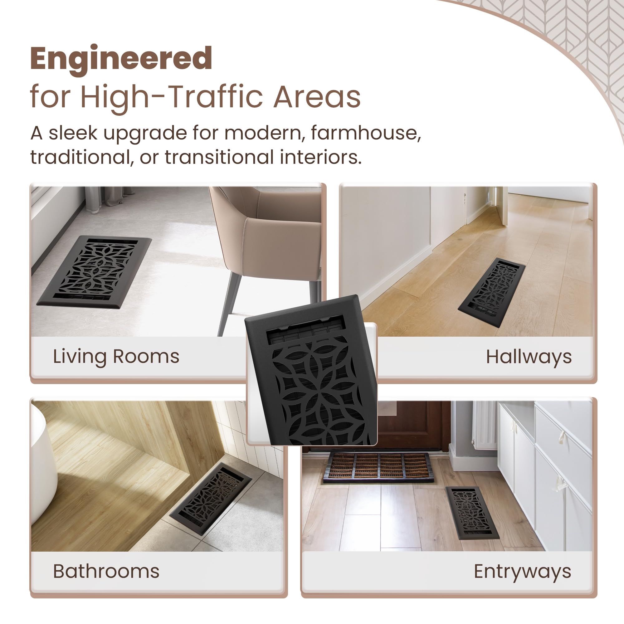 Greater Grates floor register 4x10 side drop-in view for quick replacement