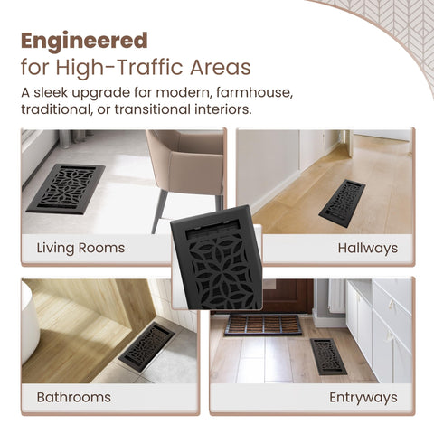 Greater Grates floor register 4x10 side drop-in view for quick replacement