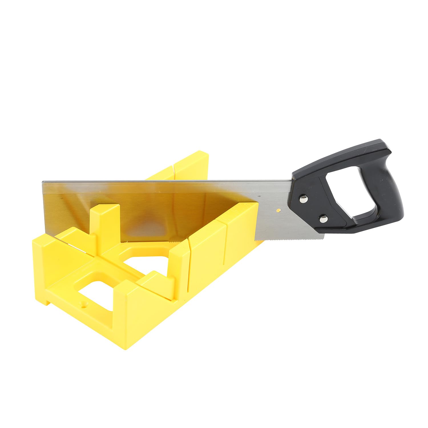 Great Neck reinforced steel back saw ensures straight, clean cuts.