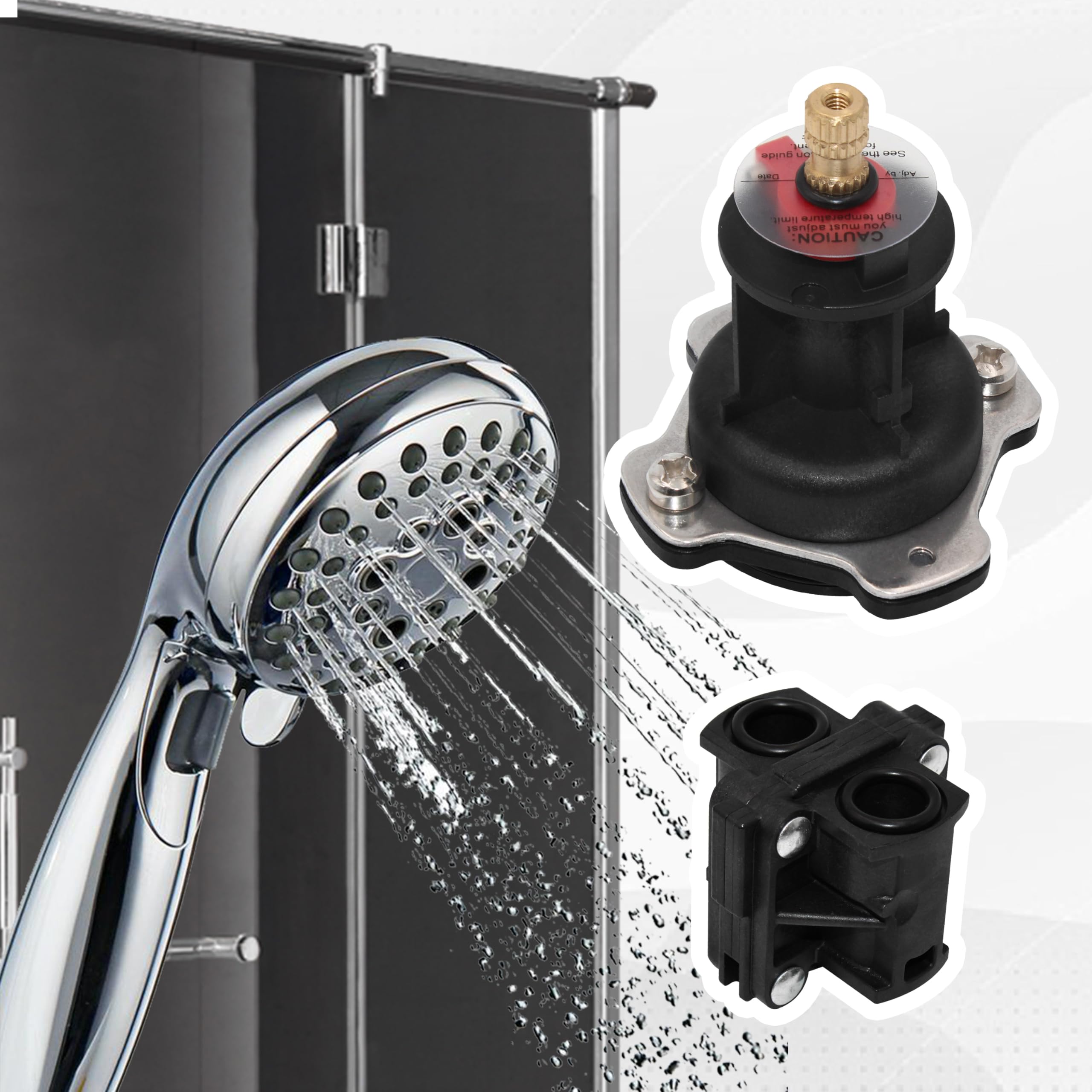 Greatus GP76851 unit demonstrating Kohler Rite-Temp compatibility for steady shower temps.