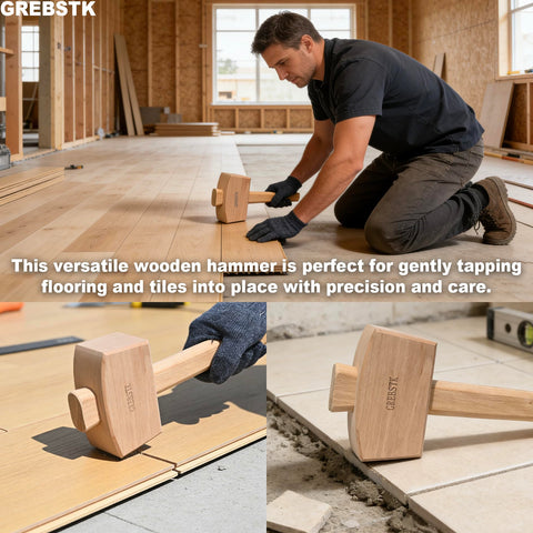 GREBSTK Beech Wood Mallet for chisels and woodworking tasks, reliable at every tap.