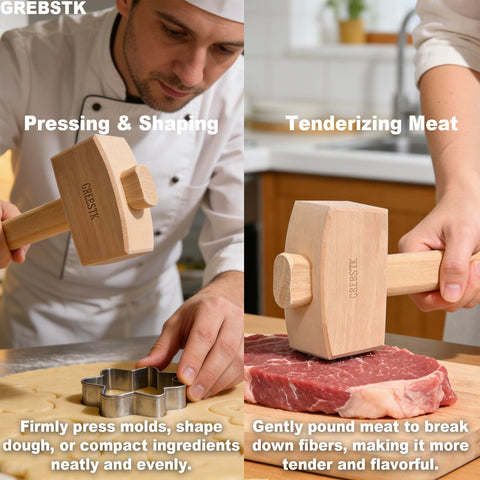GREBSTK Beech Wood Mallet supports DIY projects with balanced force.