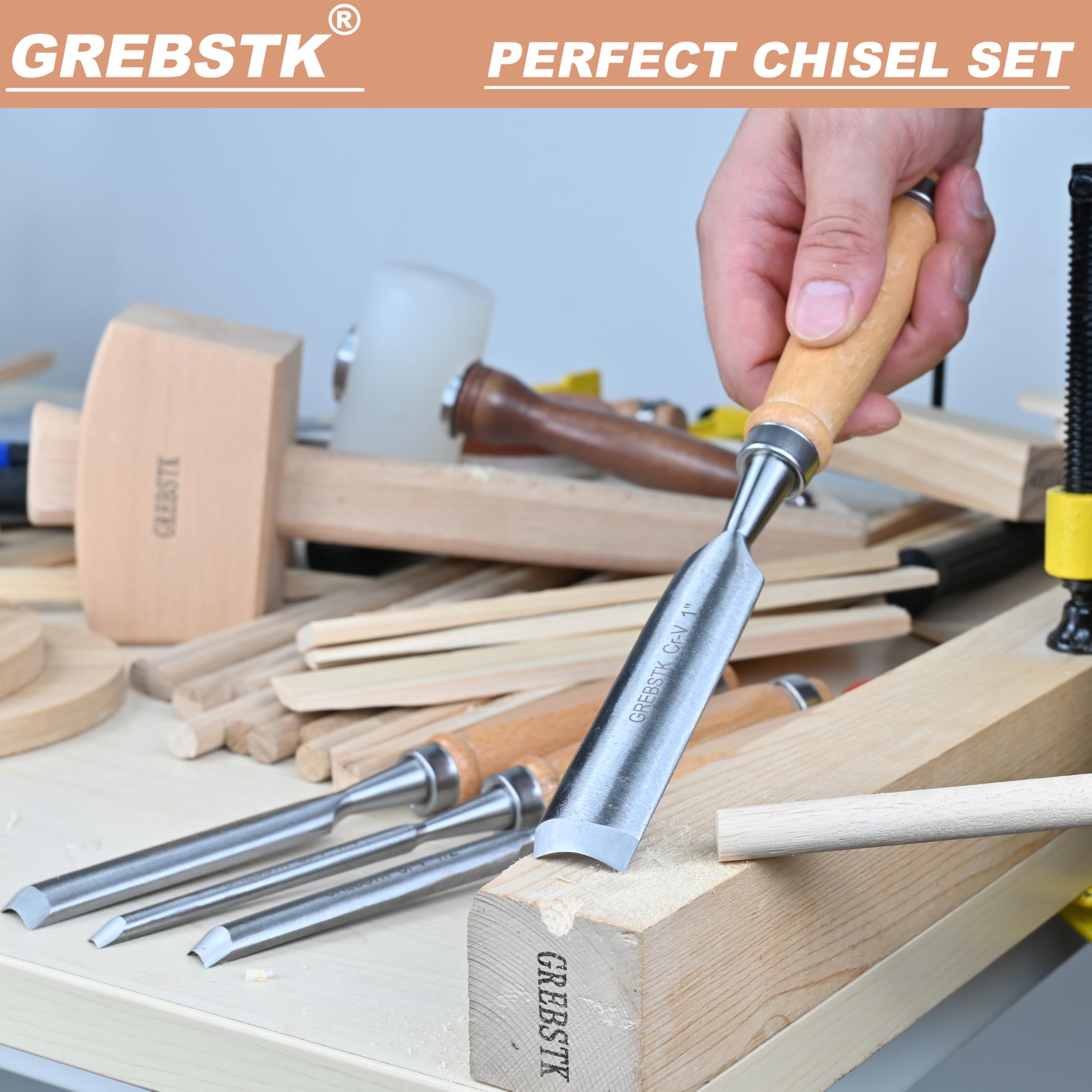 GREBSTK edge honed sharp for immediate woodwork on soft and hard woods.