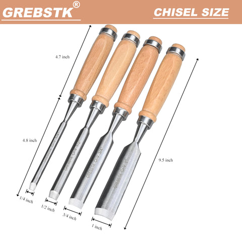 GREBSTK semicircle chisel 1/2 inch edge for smooth carving and shaping.