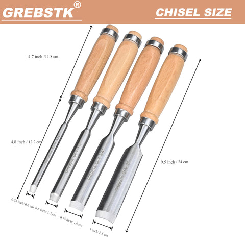 GREBSTK semicircle chisel chip removal groove for smooth shavings.