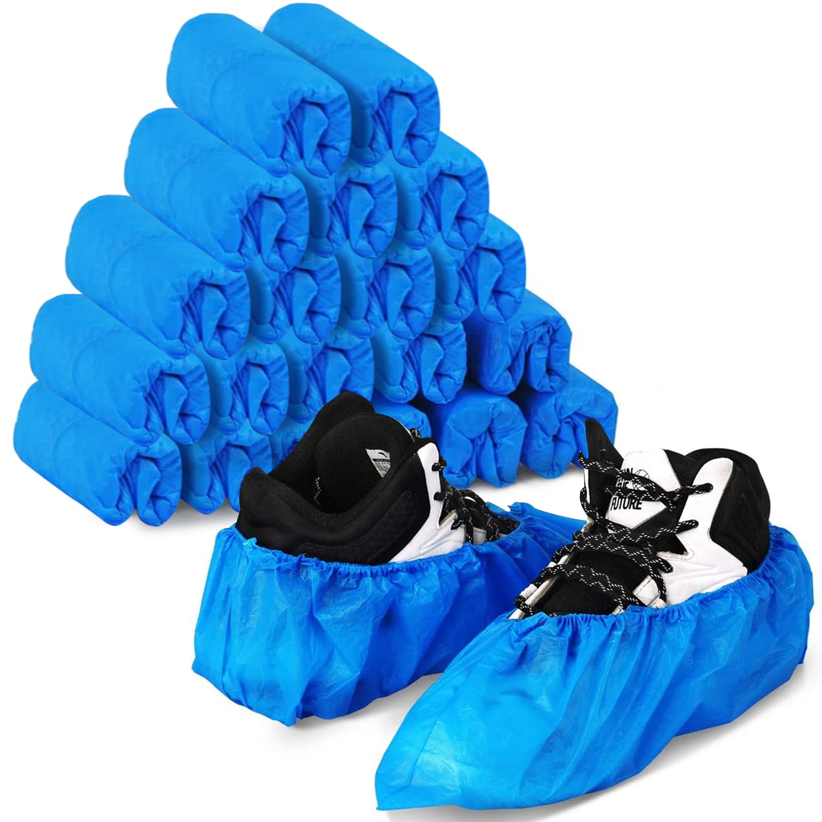 Green Convenience blue disposable shoe covers protecting floors from dirt and moisture