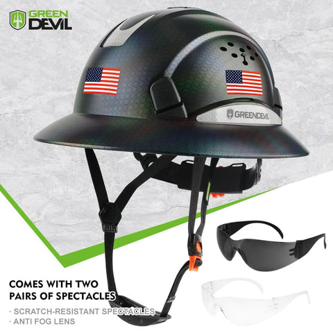 GREEN DEVIL 6-point adjustable suspension secures a comfortable fit