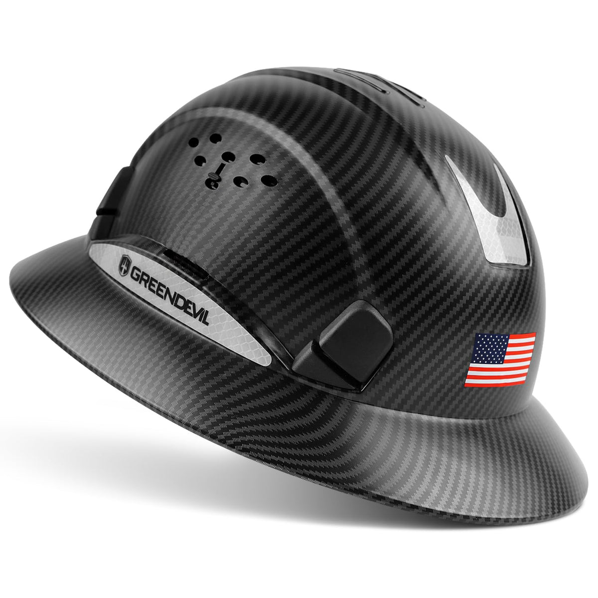 GREEN DEVIL full brim hard hat with vented design for cooler site wear