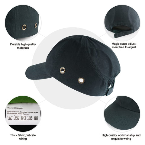 Green Devil safety bump cap shows high-density abs insert for minor bump protection.